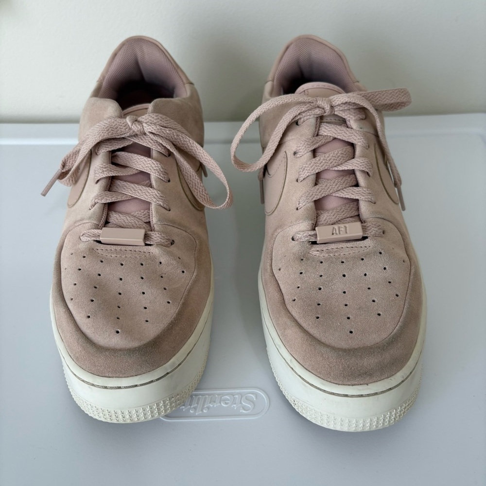 Nike Air Force 1 Pink Suede Uppers Platform Sneakers